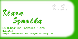 klara szmolka business card